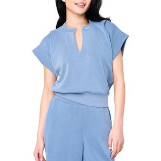 Gibsonlook Cloud Scuba Knit Top in Denim at Nordstrom, Size X-Small