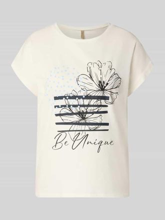 Soyaconcept T-Shirt mit fixiertem &Auml;rmelaufschlag Modell RINA in Marine, Gr&ouml;&szlig;e XXL