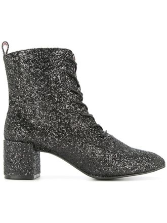 macgraw Stardust enkellaarzen met glitters - Zwart