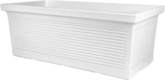 Monacis Macetero Decorativo Cl&aacute;sico Tradicional De 80x40 Cm Y 34 Cm De Alto, Fabricado En Pol&iacute;mero Blanco Resistente Para Plantas De Jard&iacute;n Y Terraza