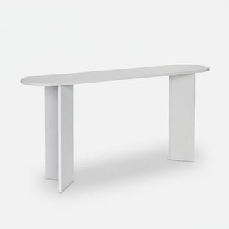 M&S Collection Consolle Ingresso Design Minimal Ovale Sira - Bianco