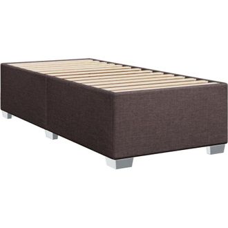 vidaXL Estructura De Cama Sin Colch&oacute;n Tela Marr&oacute;n Oscuro 90x200 Cm Vidaxl