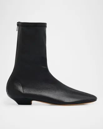 Khaite Apollo Leather Zip Ankle Boots