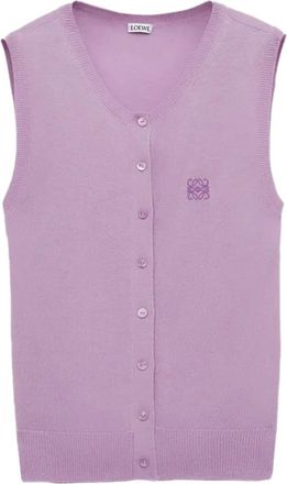 Loewe Canotta con bottoni e ricamo logo - Rosa