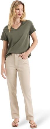 Pact Organic Cotton Softspun Essential V-Neck Tee in Dusted Green at Nordstrom, Size X-Small
