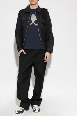 Moose Knuckles T-shirt With Print, Mens, Navy Blue