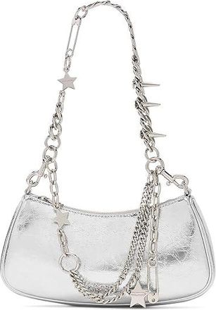 Marc Jacobs The Metallic Charm Shoulder Bag Shoulder Womens Handbags Silver, Leather/Polyester