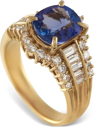 Luxury Bazaar Anello in oro giallo 18 carati con tanzanite e diamanti