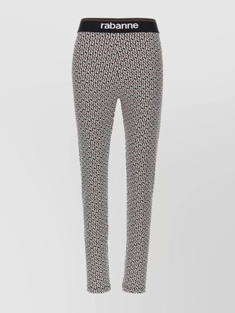 Paco Rabanne monogram print slim fit stretch leggings