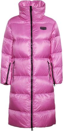 Duvetica Lange Gewatteerde Jas met Riem en Capuchon - Dames - Parka Jassen - Roze - M - Leer - Jassen