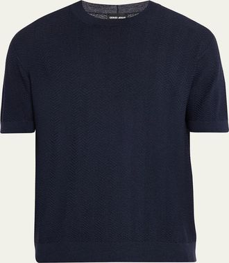 Giorgio Armani Chevron Silk-Cotton T-Shirt