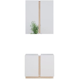 Vicco Set di mobili da bagno Gloria, Bianco, 2 parti