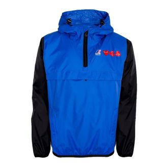 Comme Des Gar&ccedil;ons Light Jackets, male, Blue, Size: 2XL Half Zip Packable Jacket