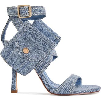 Azalea Wang Kershaw Stiletto Sandal in Denim at Nordstrom, Size 7.5