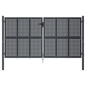 Berkfield Home Durable Garden Gate Anthracite 300x200 cm Steel in Dark Grey