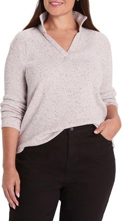 Nic+Zoe Long Sleeve Rib Polo in Cherry Blossom at Nordstrom, Size 1 X