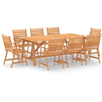 vidaXL 9 Pcs Dining Set Para Acacia Madeira Garden