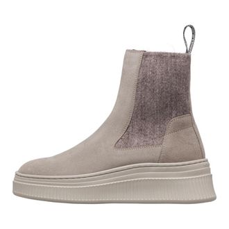 Voile Blanche Schoenen, Dames, Grijs, 40 EU, Leer, Flaurence Leren en stoffen laarzen
