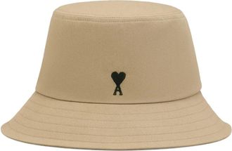 Ami Ami De Coeur Geborduurde Bucket Hat - Heren - Hoeden - Beige - 60 CM - Katoen - Accessoires