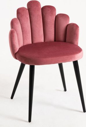Regalos Miguel Sillas Comedor - Silla Hand Terciopelo Patas Negras - Rosa
