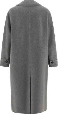 Max Mara Womens Gray Virgin Wool Coat Clothing
