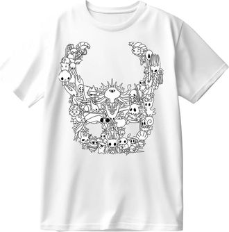 Generic Hot Game Hollow Knight Silksong Merch T-Shirt - Unisex Indie Graphic Tee for Men and Women Casual Gamer Shirt Game Gift (White1,L)