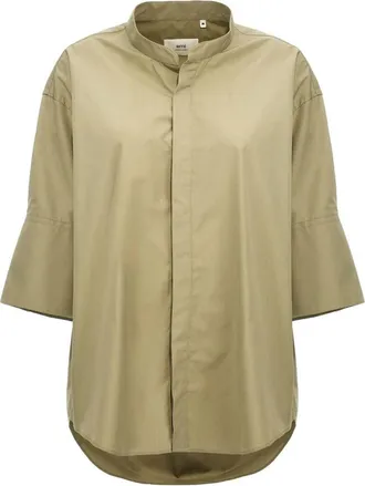 Ami Three-quarter Sleeve Shirt Green USH218-CO0063-317