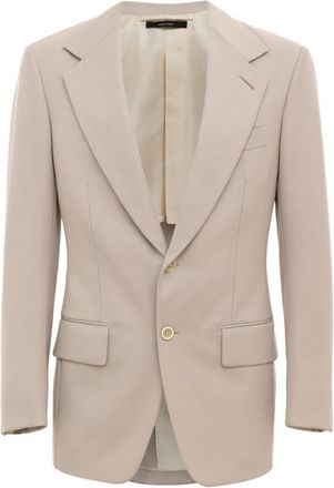 Tom Ford Single-Breasted Jasje - Heren - Blazers - Beige - S - Wol - Jassen