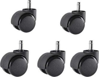 OEM Juego De 5 Ruedas Giratorias Para Sillas De Oficina De 11 Mm X 22 Mm - Ruedas Para Suelos Duros De Hasta 175 Kg - Ruedas Para Sillas Giratorias - F&aacute;ci