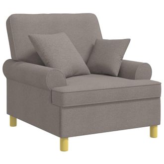 vidaXL Sill&oacute;n Xl Con Cojines Gris Topo Tela Vidaxl