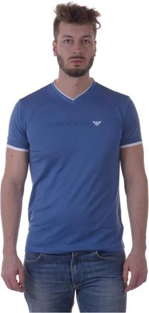Armani Jeans Sweatshirts - Heren - T-shirts - Blauw - M - Katoen - Tops