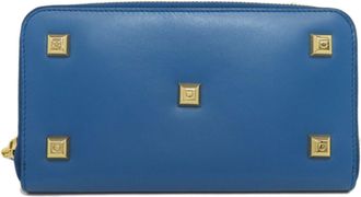 Ferragamo Blue Leather Long Wallet (Bi-Fold) (Pre-Owned)