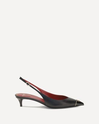 Valentino Garavani D&eacute;collet&eacute; Slingback con tacco kitten VLogo Signature Woman 38.5