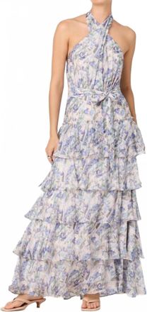 Astr Adamaris Maxi Dress In Blue Floral