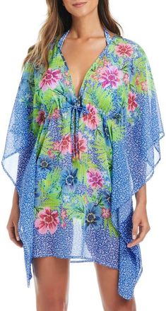Bleu Rod Beattie Cover-Up Tunic in Blue Multi at Nordstrom, Size Small