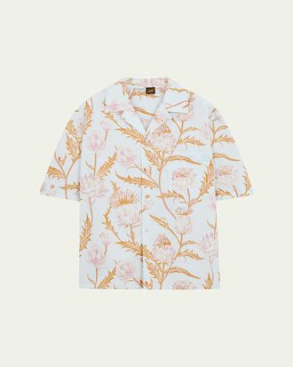 Loewe x Paulas Ibiza Mens Artichoke-Print Short-Sleeve Shirt