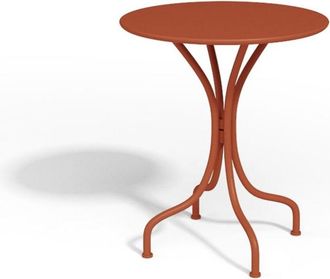 VENTE-UNIQUE.COM Conjunto de mesa y sillas para jard&iacute;n acero terracota