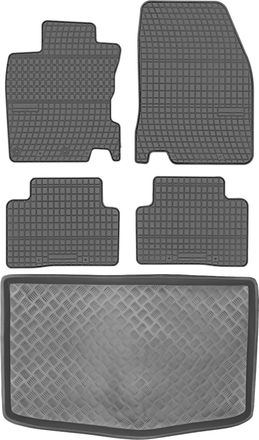 OEM Juego De Alfombrillas De Goma Para Coche Y Maletero Para Nissan Qashqai Ii Crossover (2014-2020)