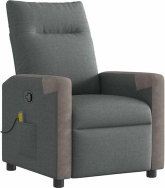 vidaXL Vidaxl - Sillón de masaje reclinable de tela gris oscuro