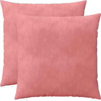 vidaXL Funda De Almohada 2 Pcs Heerlen Rosa 65 X 65 Cm Terciopelo Vidaxl