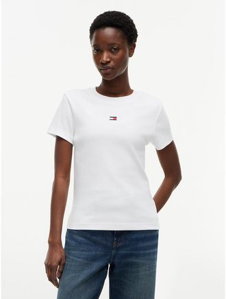 Tommy Hilfiger Womens Mini Flag Logo Favorite T-Shirt - White - XXL