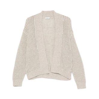 PESERICO Grofgebreid wollen vest - Dames - Truien - Beige - Maat: XL Wol