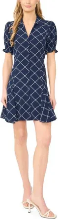 CeCe by Cynthia Steffe Puff Sleeve Minidress in Classic Navy at Nordstrom, Size 12