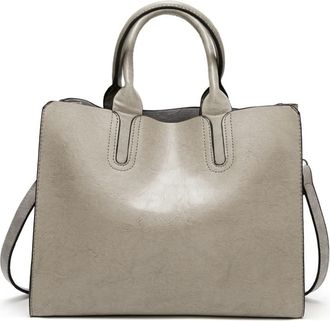 Generic Vegan Leather Satchel Handbags for Women Tote Top Handle Crossbody Bag Fashion Shoulder Bag Ladies Large Purses (Gray)