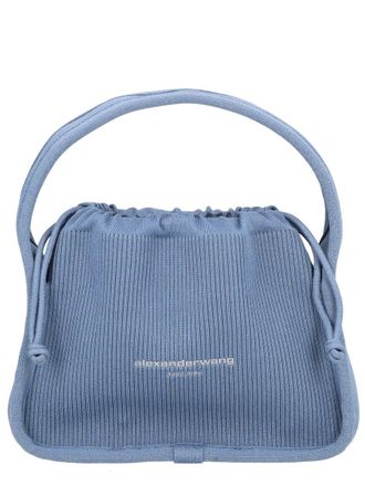 Alexander Wang Neutrals Ryan Soft Ribbed Drawstring Handbag