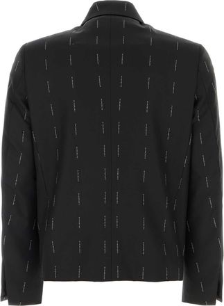 Givenchy Mens Embroidered Twill Blazer Black Wool Blazers