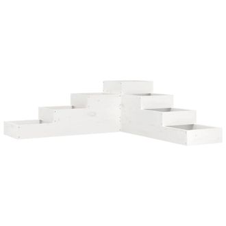 Berkfield Home Garden Planter 4-Tier 106x104.5x36 cm White Solid Wood Pine
