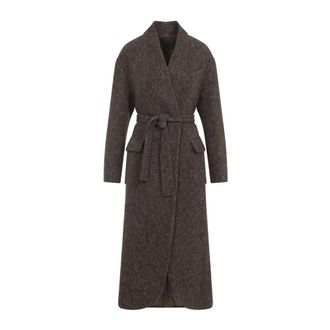 Brunello Cucinelli Belted Coats, female, Brown, XS, Cashmere Wool Coat