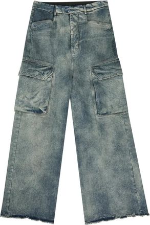 Rick Owens Jeans cargo con frange - Blu