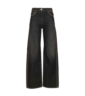 Versace Black Straight High Rise Jean